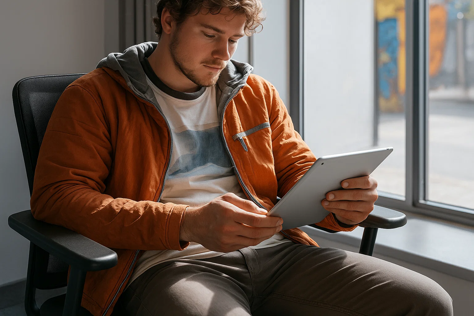 man reading admission policies at an ADHD treatment and recovery center