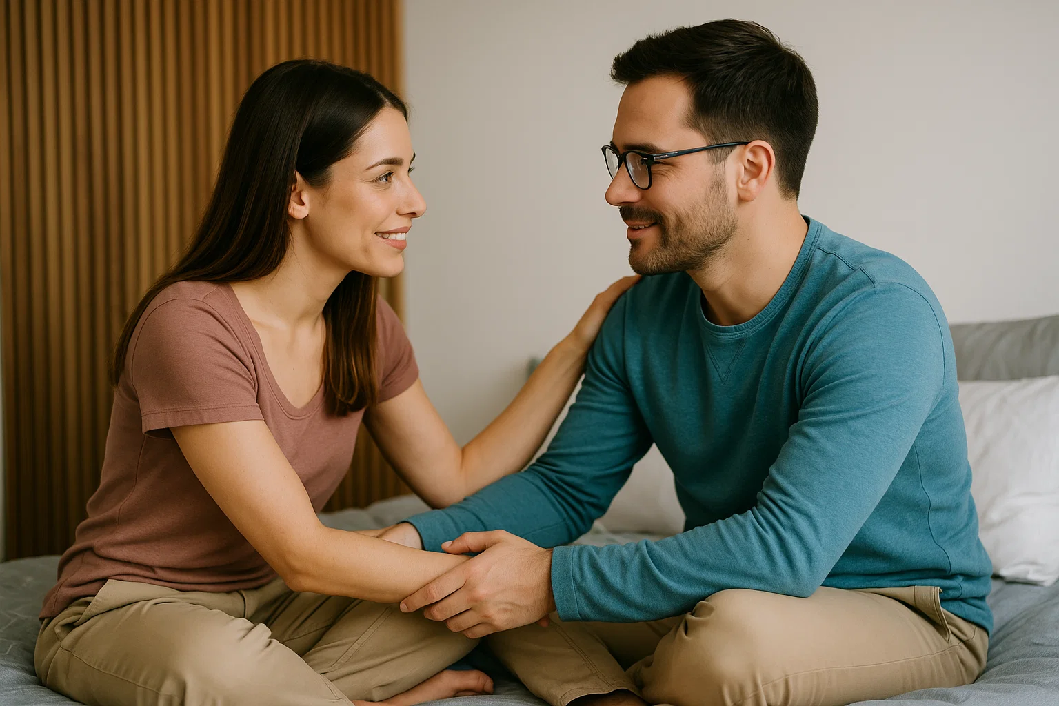 healthy couple engaging in open communication