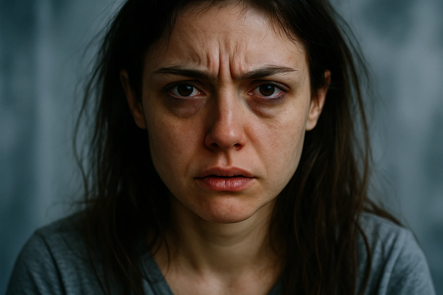 close-up portrait of a woman’s face showing emotional complexity characteristic of borderline personality disorder