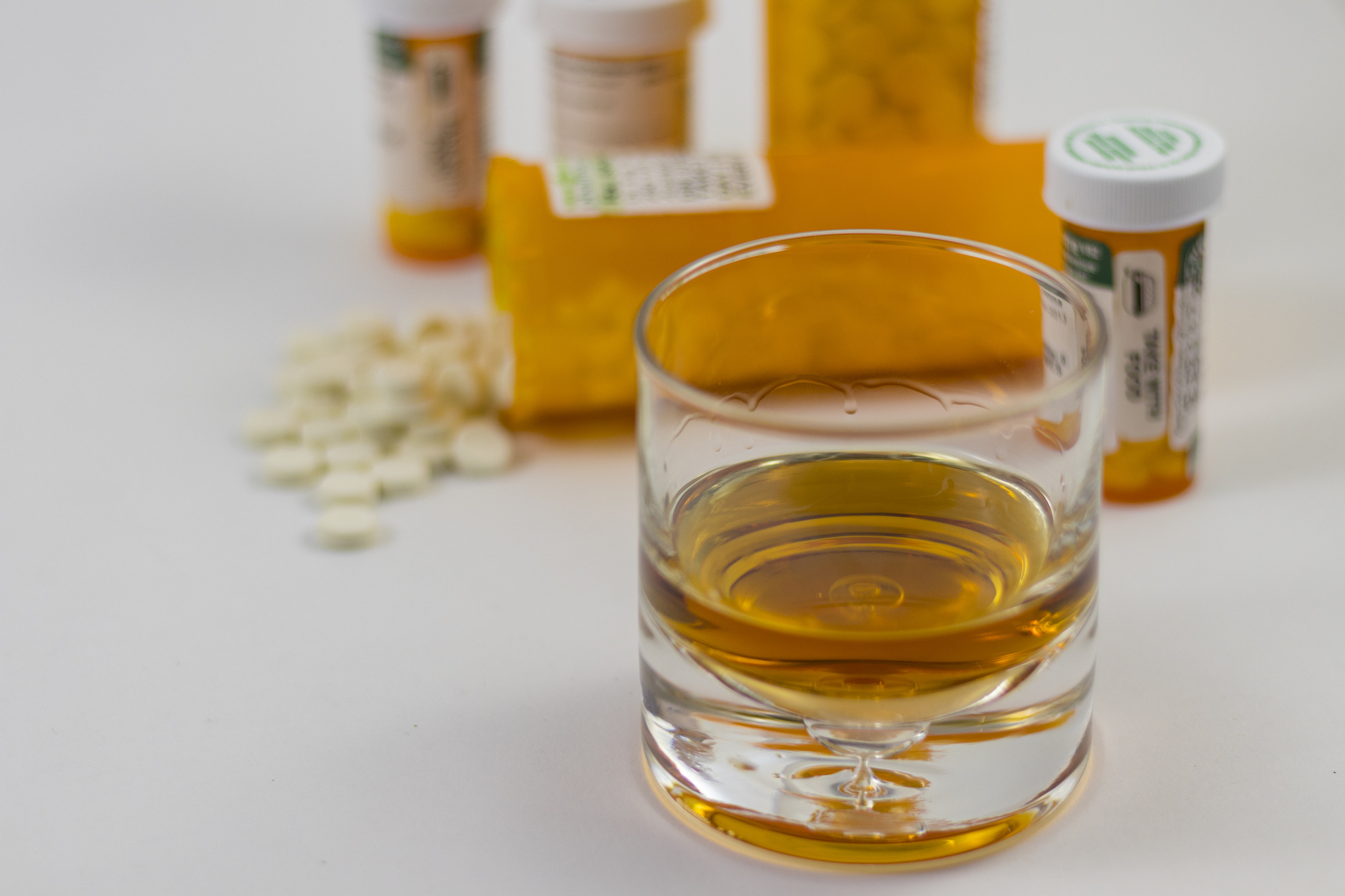 prescription pills and liquor