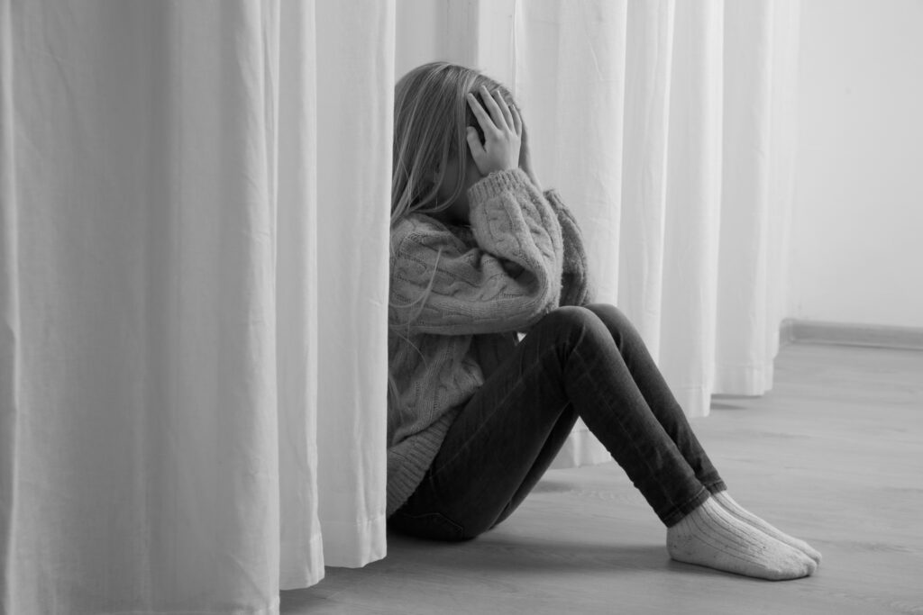 little girl with adhd attention deficit hyperactiivity disorder 