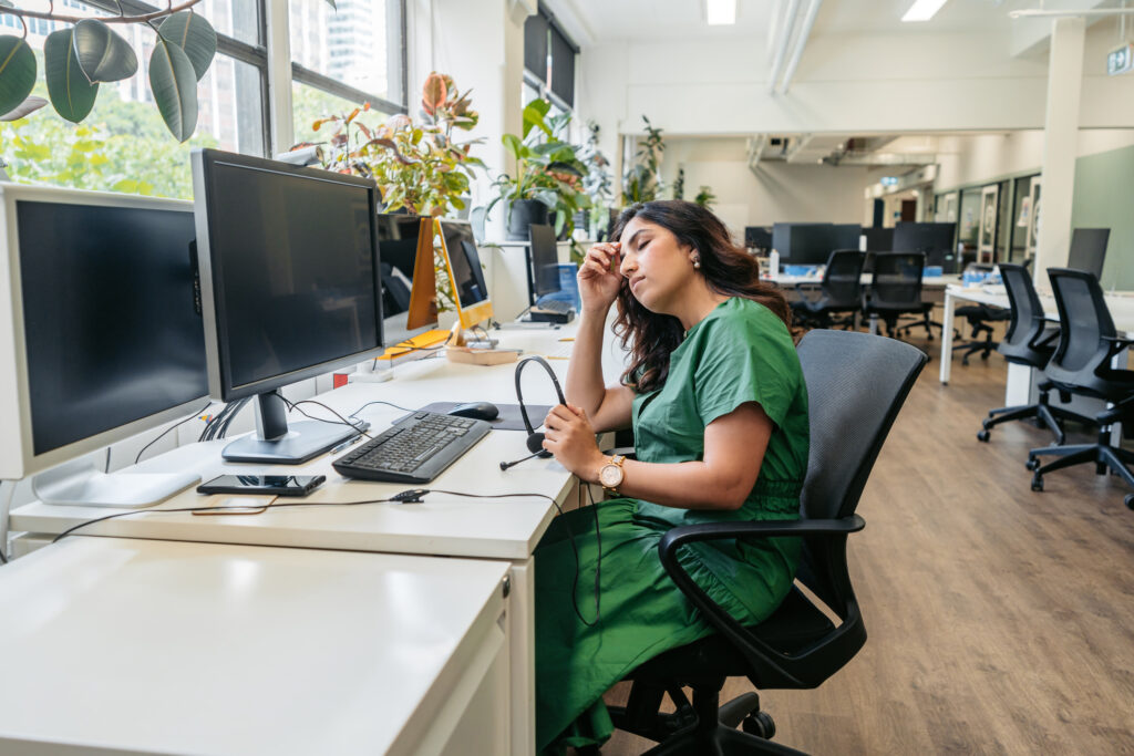 stressed female employee spokane valley